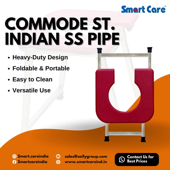Smart Care Commode Stool Indian Style with SS Pipe