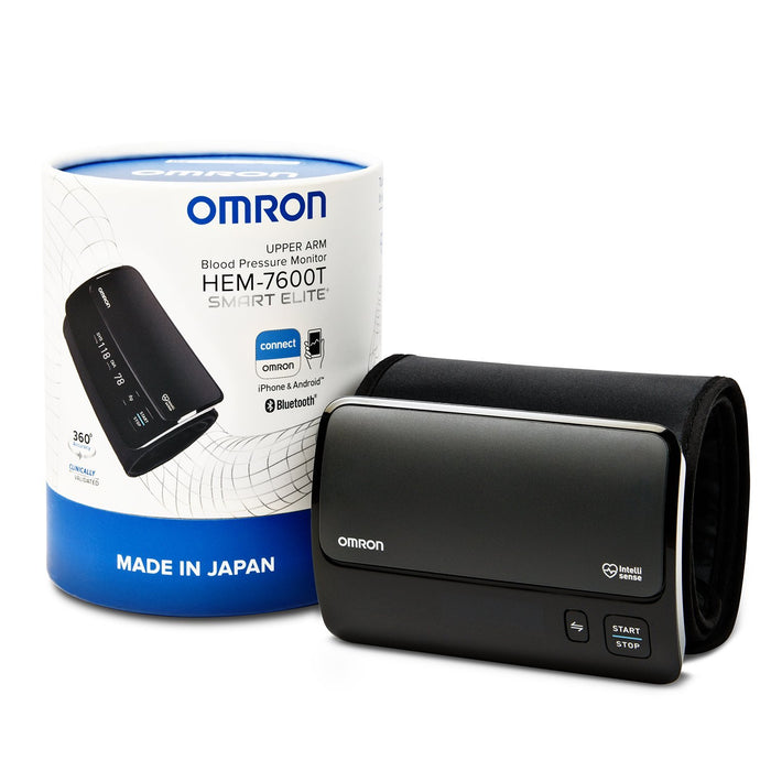 Omron Smart Elite+ HEM 7600T Tubeless 360° Accurate Digital Blood Pressure Monitor With Intellisense Technology & Intelli Wrap Cuff With Bluetooth Connectivity to Store Historic Measurements