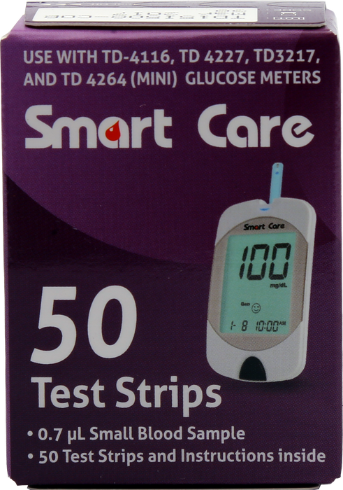 Smart Care Blood Glucose Strips 50's Pack