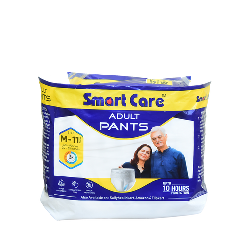 Adult Diapers Pullups Super Absorbent Medium (M size) Upto 10 Hrs Absorption - 11 Pcs Pack | 60-90 cm (24-35 inches) | Unisex, Leakproof, Antibacterial Core, Odour Protection