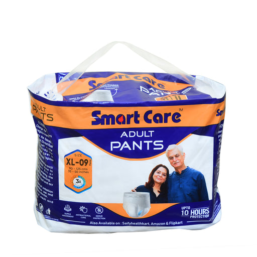 Adult Diapers Super Absorbent Extra Large (XL size) Upto 10 Hrs Absorption - 9 Pcs Pack | 90-125 cm (35-50 inches) | Unisex, Leakproof, Antibacterial Core, Odour Protection