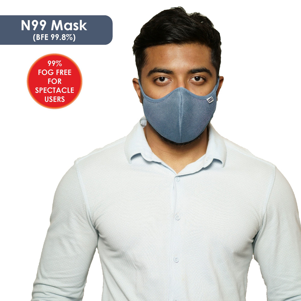 Posi+ve N99 Fog Free Face Mask Denim Blue Large