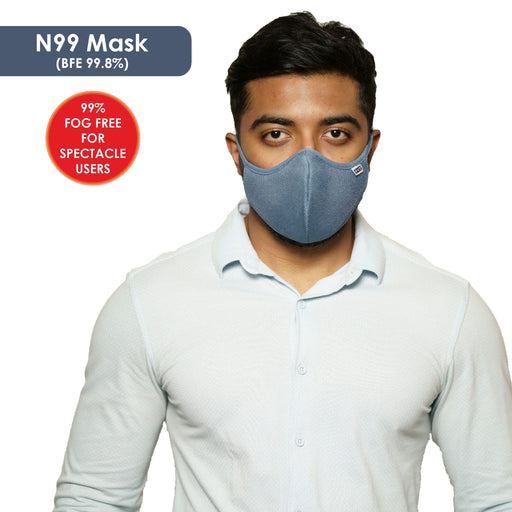 Posi+ve N99 Fog Free Face Mask Denim Blue Large